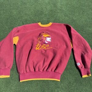 Vintage USC Trojans Sweater M Maroon Crew Pullover Alumni 80s‎ Y2K VTG USA